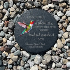 A Silent Tear Memorial Garden Stone, Sympathy Gift, Slate Grave Marker, Keepsake, Remembrance, Bereavement Gift, Loss of a Loved One,