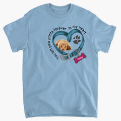 Custom Personalized Memorial Dog T-shirt/ Hoodie - Upload Photo - Gift Idea For Dog Lover/ Mother's Day/Father's Day - You Left Paw Prints Forever In My Heart