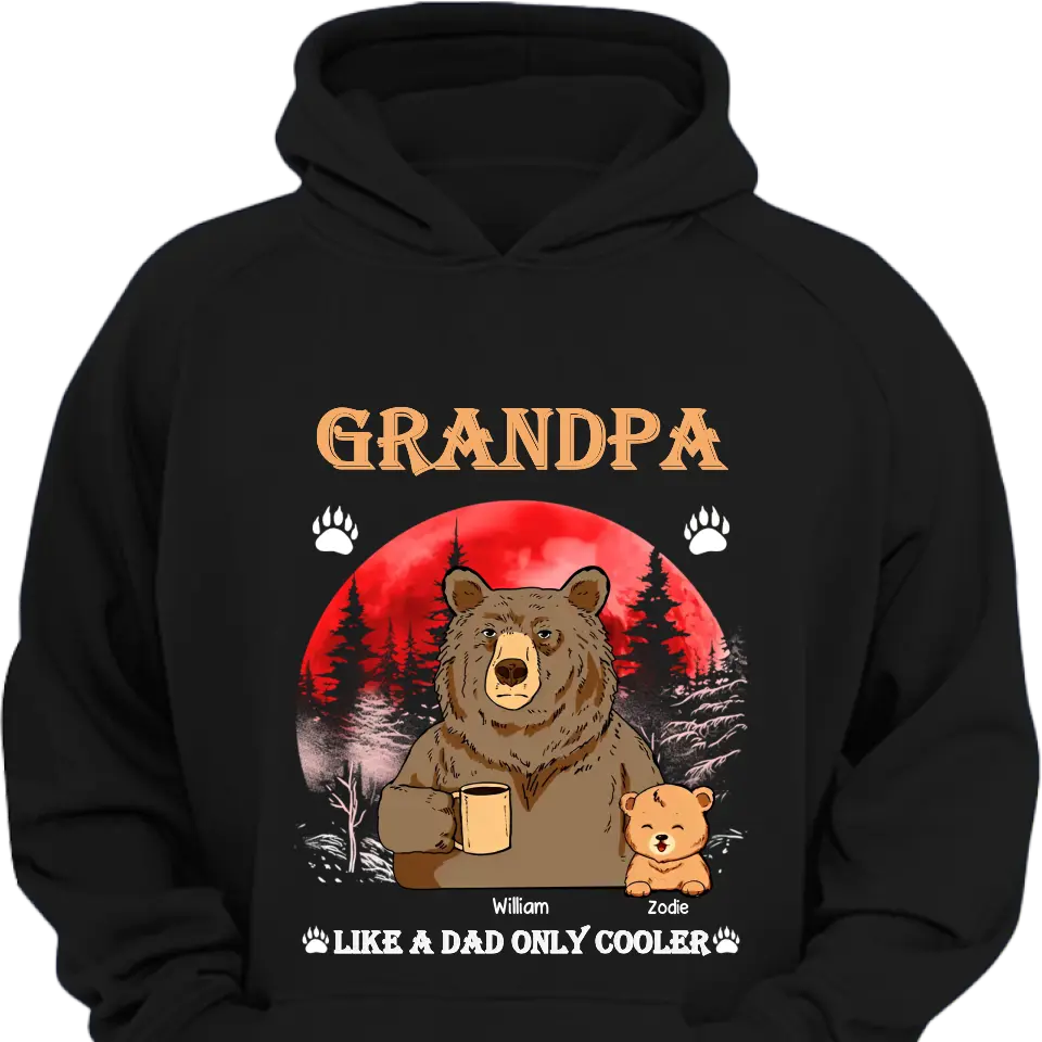 Personalized Grandma Like A Dad Only Cool Bear Printed With Child's Name Clothes