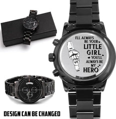 Custom Personalized Father's Day Black Chronograph Watch - Father's Day Gift Idea - Behind Every Great Child Is A Truly Amazing Dad