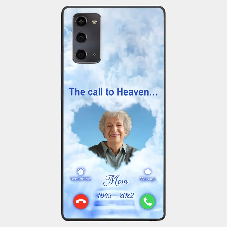 Custom Personalized Memorial Photo Phone Case - Memorial Gift Idea for Mother's Day/Father's Day - The Call To Heaven - Case for iPhone/Samsung