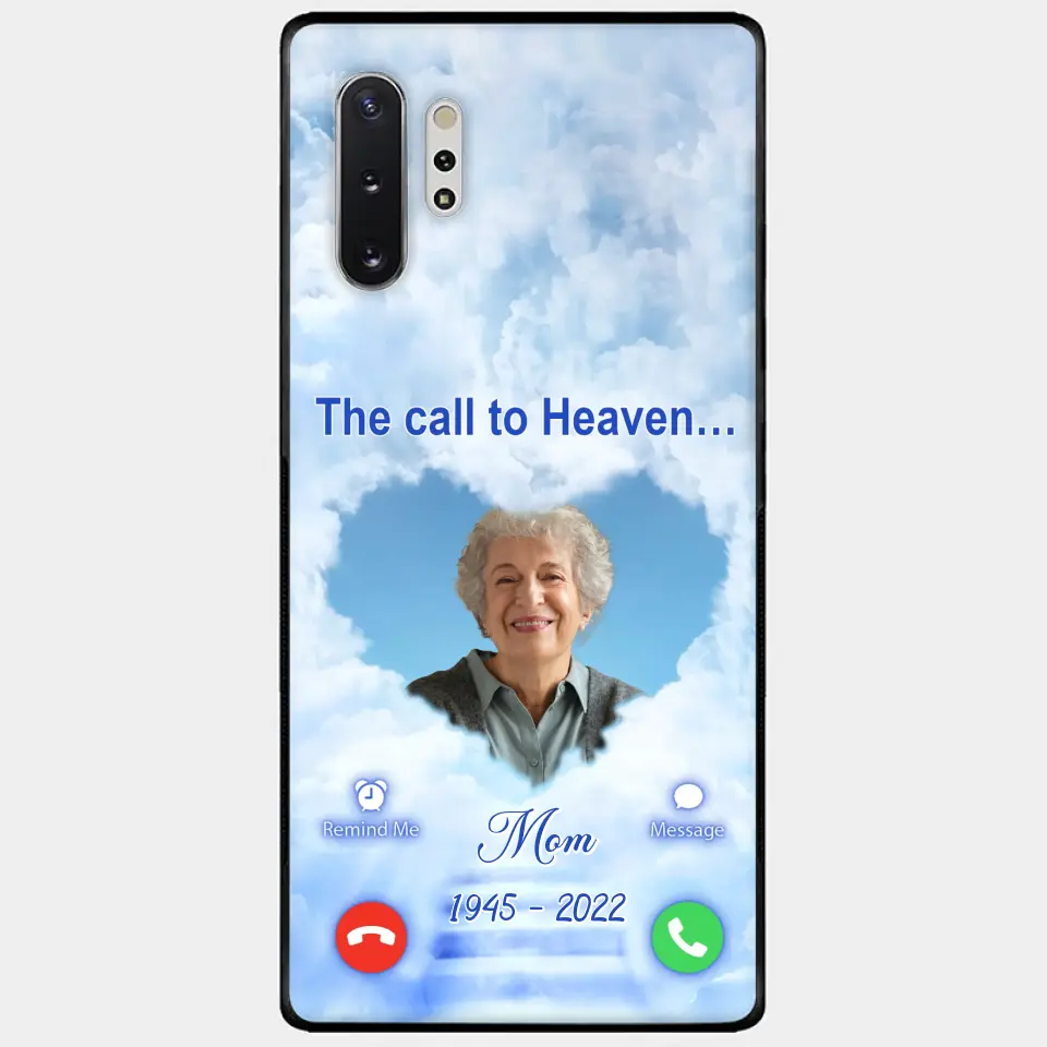 Custom Personalized Memorial Photo Phone Case - Memorial Gift Idea for Mother's Day/Father's Day - The Call To Heaven - Case for iPhone/Samsung