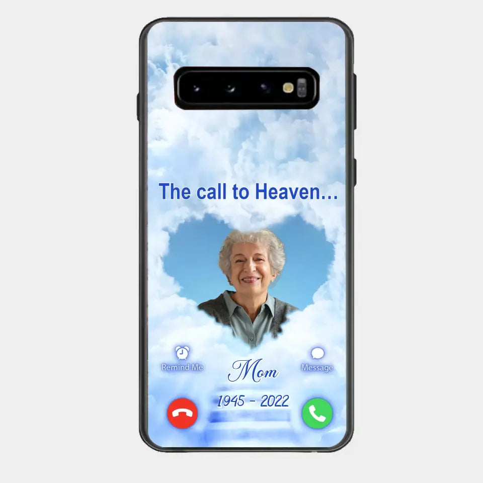 Custom Personalized Memorial Photo Phone Case - Memorial Gift Idea for Mother's Day/Father's Day - The Call To Heaven - Case for iPhone/Samsung