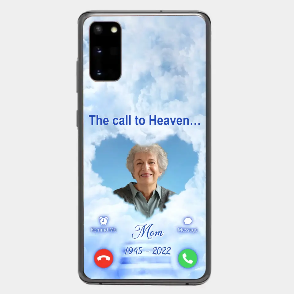 Custom Personalized Memorial Photo Phone Case - Memorial Gift Idea for Mother's Day/Father's Day - The Call To Heaven - Case for iPhone/Samsung