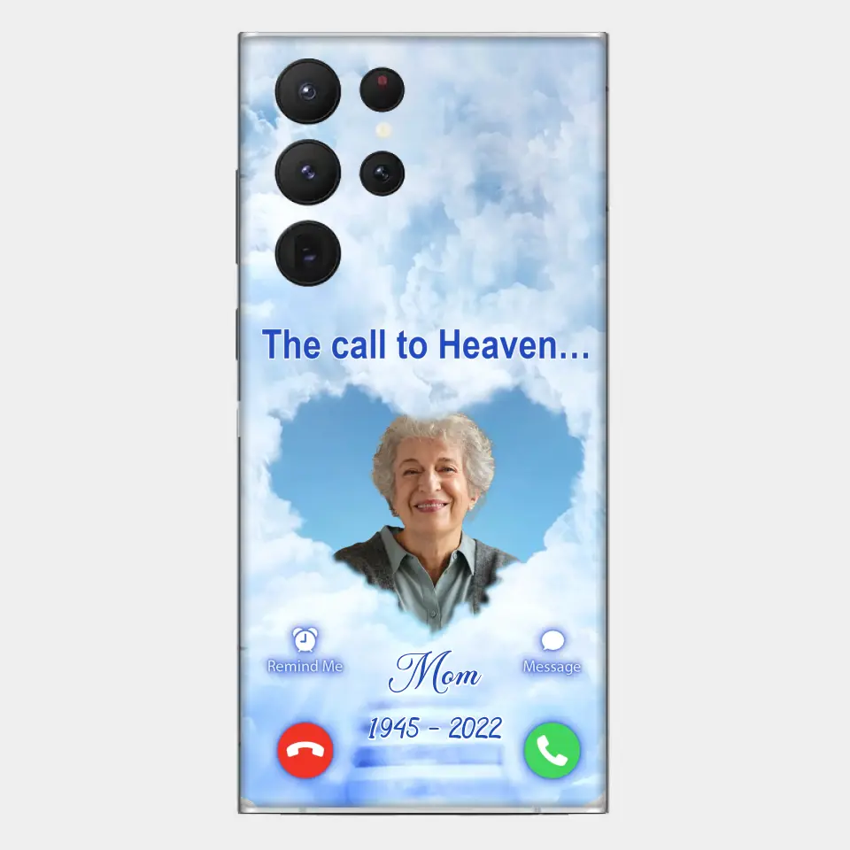 Custom Personalized Memorial Photo Phone Case - Memorial Gift Idea for Mother's Day/Father's Day - The Call To Heaven - Case for iPhone/Samsung