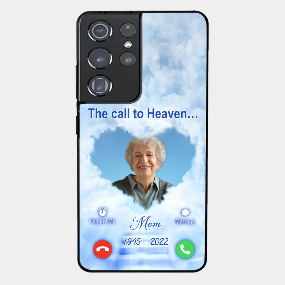 Custom Personalized Memorial Photo Phone Case - Memorial Gift Idea for Mother's Day/Father's Day - The Call To Heaven - Case for iPhone/Samsung