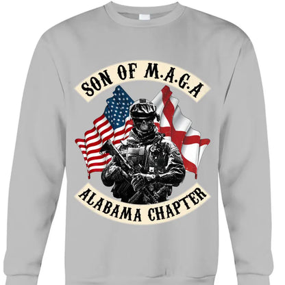 Personalized Veteran Unisex T-shirt/ Sweatshirt/ Long Sleeve - Hoodie - Gift Idea For Veteran/ Father's Day/ Birthday - Son Of M.A.G.A