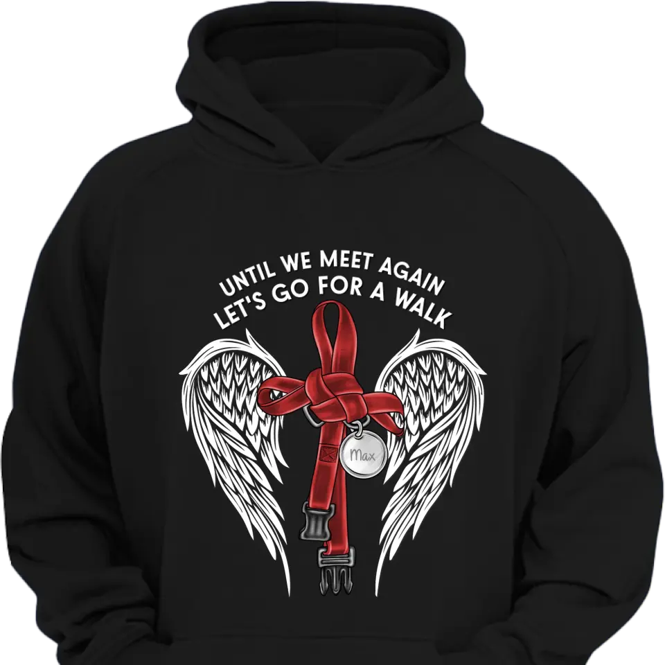 Custom Personalized Memorial Dog Leash Shirt/ Hoodie - Until We Meet Again Let's Go For A Walk - Memorial Gift Idea For Dog Owner