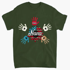 Personalized Custom T-shirt - 4th Of July Gift For Grandma - Nana Hand Print