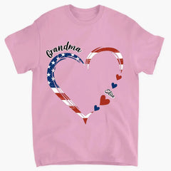 Personalized Custom T-shirt - 4th Of July Gift For Grandma - A Garden Of Love Grows Here Grandma Heart