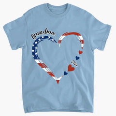 Personalized Custom T-shirt - 4th Of July Gift For Grandma - A Garden Of Love Grows Here Grandma Heart