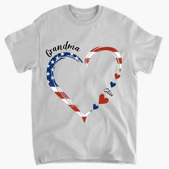 Personalized Custom T-shirt - 4th Of July Gift For Grandma - A Garden Of Love Grows Here Grandma Heart