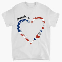 Personalized Custom T-shirt - 4th Of July Gift For Grandma - A Garden Of Love Grows Here Grandma Heart