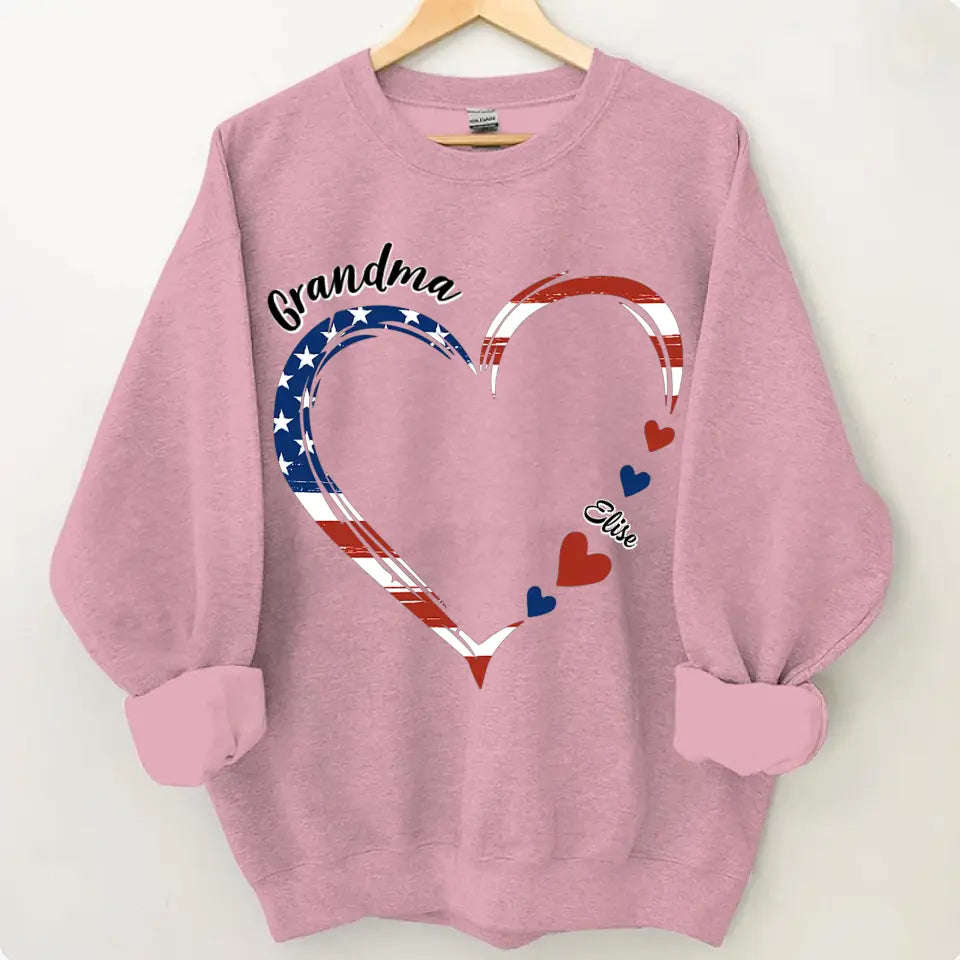 Personalized Custom T-shirt - 4th Of July Gift For Grandma - A Garden Of Love Grows Here Grandma Heart