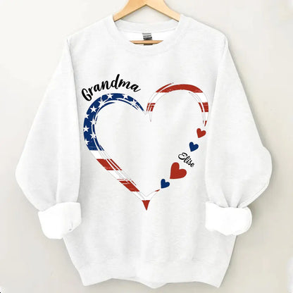 Personalized Custom T-shirt - 4th Of July Gift For Grandma - A Garden Of Love Grows Here Grandma Heart