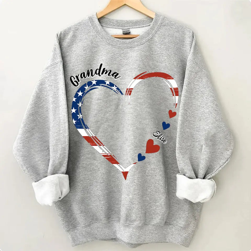 Personalized Custom T-shirt - 4th Of July Gift For Grandma - A Garden Of Love Grows Here Grandma Heart