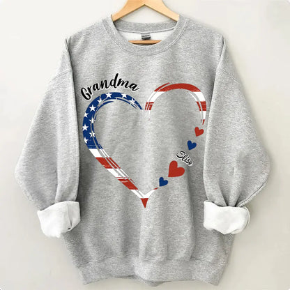 Personalized Custom T-shirt - 4th Of July Gift For Grandma - A Garden Of Love Grows Here Grandma Heart