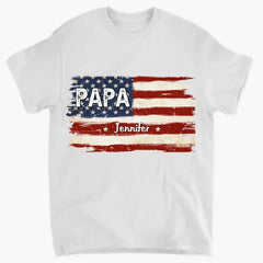 Proud To Be American - Family Personalized Custom Unisex T-shirt, Hoodie, Sweatshirt - Gift For Dad, Grandpa