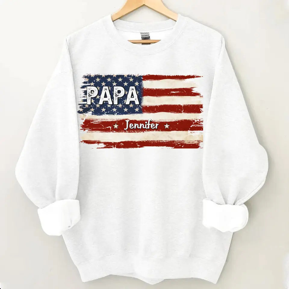 Proud To Be American - Family Personalized Custom Unisex T-shirt, Hoodie, Sweatshirt - Gift For Dad, Grandpa