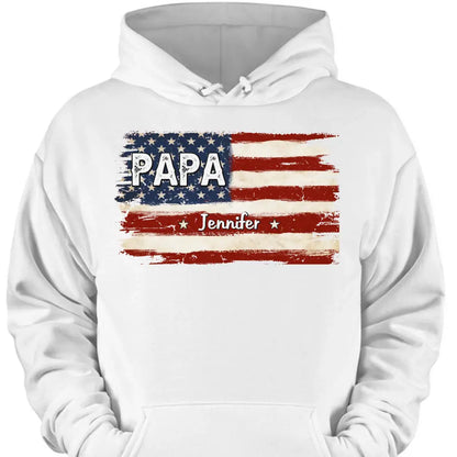 Proud To Be American - Family Personalized Custom Unisex T-shirt, Hoodie, Sweatshirt - Gift For Dad, Grandpa