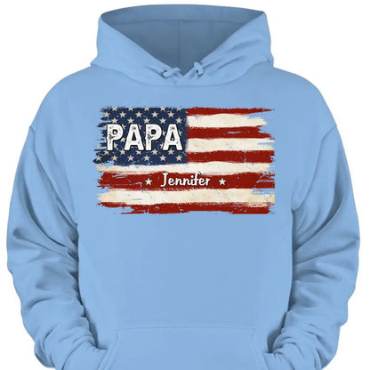 Proud To Be American - Family Personalized Custom Unisex T-shirt, Hoodie, Sweatshirt - Gift For Dad, Grandpa