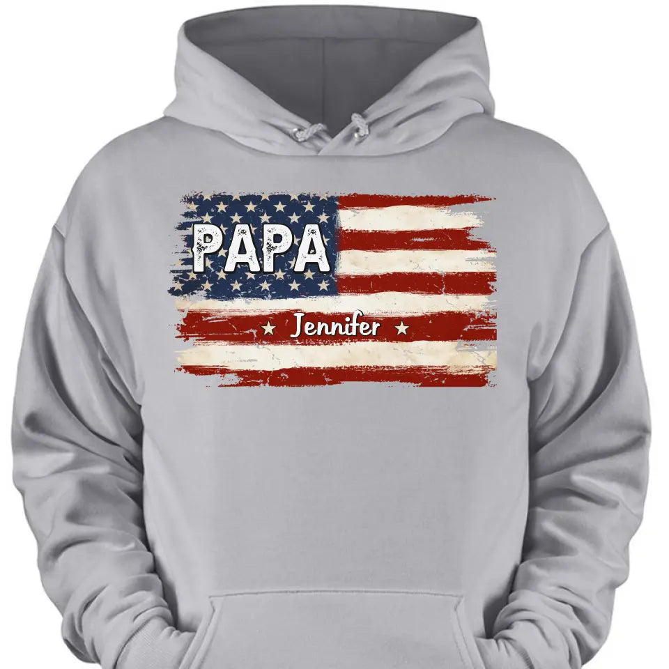 Proud To Be American - Family Personalized Custom Unisex T-shirt, Hoodie, Sweatshirt - Gift For Dad, Grandpa