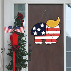 Independence Day GOP - Elephant Shape Wooden Sign, Gift for 4th of July