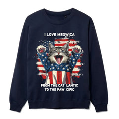 July 4th I Love Meowica From The Cat-lantic To The Paw-cific - Funny Independence Day Cat Classic T-Shirt