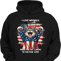 July 4th I Love Meowica From The Cat-lantic To The Paw-cific - Funny Independence Day Cat Classic T-Shirt