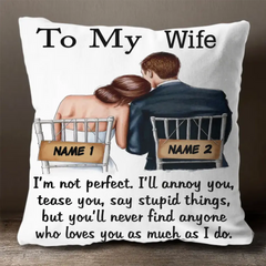 Personalized Custom Throw Pillow - Perfect Gift for Wife or Husband - Customize with Names and Nicknames