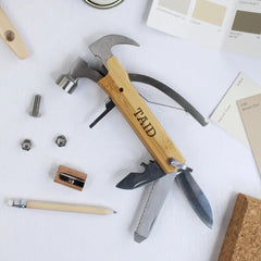 Personalized Hammer Multitool - Customizable with Name and Date - Perfect Father's Day, Birthday Gift for Dad, Grandad - 13 Features