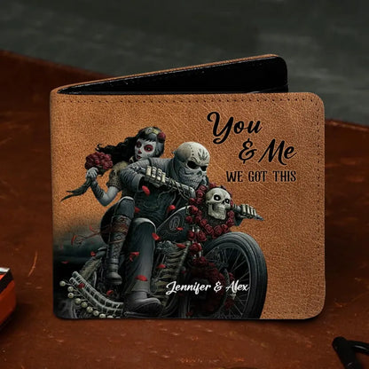 Personalized You And Me We Got This Motor And Skull Lover Leather Wallet 3D Print
