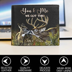 Personalized You And Me We Got This Deer Hunting Leather Wallet 3D Print