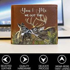 Personalized You And Me We Got This Deer Hunting Leather Wallet 3D Print