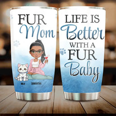 Personalized Stainless Steel Insulated Tumbler - The Perfect Gift for Cat Lovers, Customizable with Characters and Cats