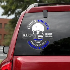 Personalized US Police Department & Name US Flag Car Decal Printed