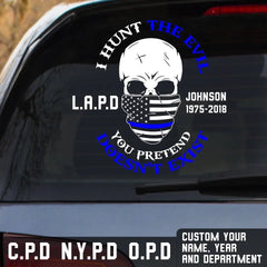 Personalized US Police Department & Name US Flag Car Decal Printed