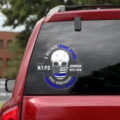 Personalized US Police Department & Name US Flag Car Decal Printed