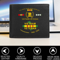 Customized Leather Wallet for Vietnam Veterans - Personalize with Name and Service Details(RFID BLOCKING)