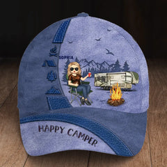 Camp Hair Don't Care - Camping Personalized Custom Hat, All Over Print Classic Cap - Gift For Camping Lovers