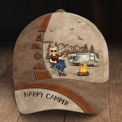 Camp Hair Don't Care - Camping Personalized Custom Hat, All Over Print Classic Cap - Gift For Camping Lovers