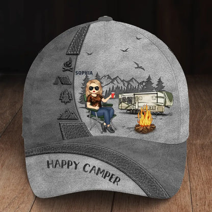 Camp Hair Don't Care - Camping Personalized Custom Hat, All Over Print Classic Cap - Gift For Camping Lovers