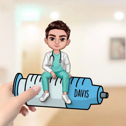 Doll Nurse Sitting Personalized 2-Layer Wooden Plaque