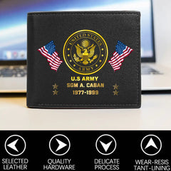 Personalized US Veteran Custom Name Wallet Printed(RFID BLOCKING)