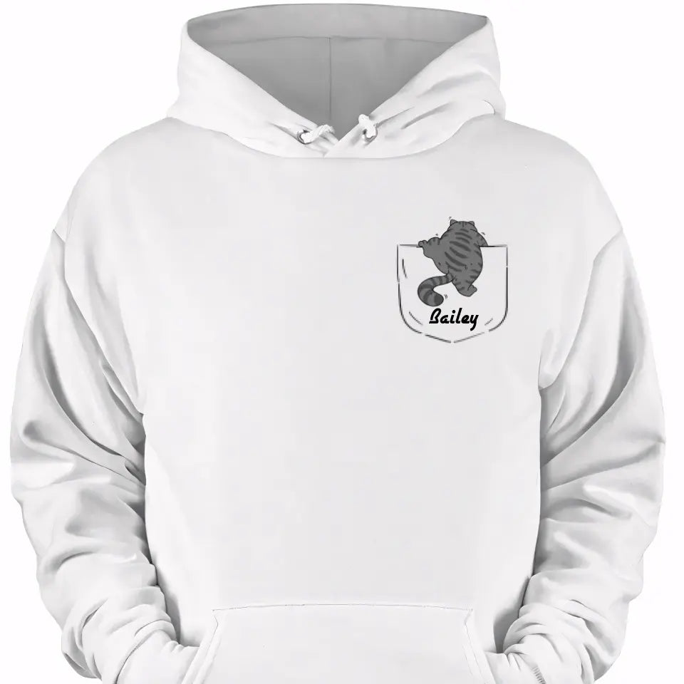 Cute Naughty Cat Climbing Pocket Personalized Shirt