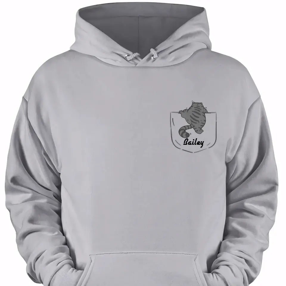 Cute Naughty Cat Climbing Pocket Personalized Shirt