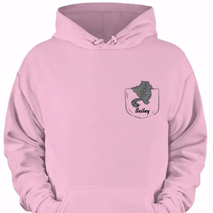 Cute Naughty Cat Climbing Pocket Personalized Shirt