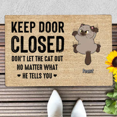 Don't Let The Cats Out Naughty Cats Personalized Doormat