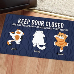 Don't Let The Cats Out Naughty Cats Personalized Doormat