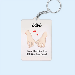 Love You Forever & Always Personalized Couple Keychain